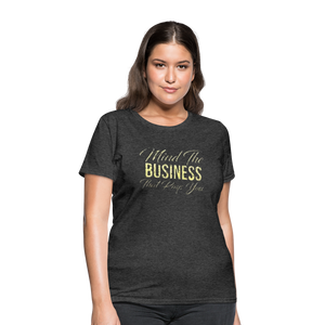 Women's Fruit of The Loom Business Print T Shirt - heather black