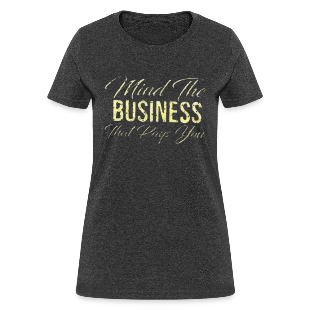 Women's Fruit of The Loom Business Print T Shirt - heather black