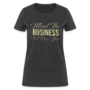 Women's Fruit of The Loom Business Print T Shirt - heather black