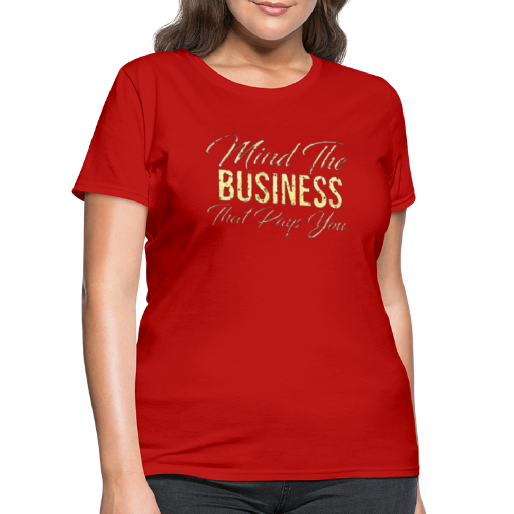 Women's Fruit of The Loom Business Print T Shirt - red