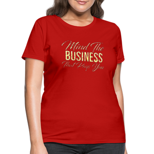 Women's Fruit of The Loom Business Print T Shirt - red