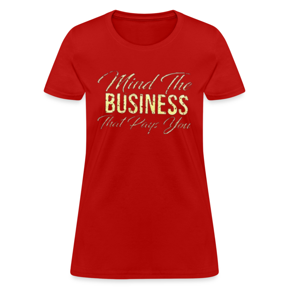 Women's Fruit of The Loom Business Print T Shirt - red