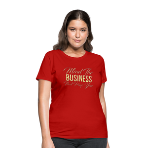 Women's Fruit of The Loom Business Print T Shirt - red