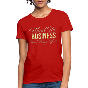 Women's Fruit of The Loom Business Print T Shirt - red