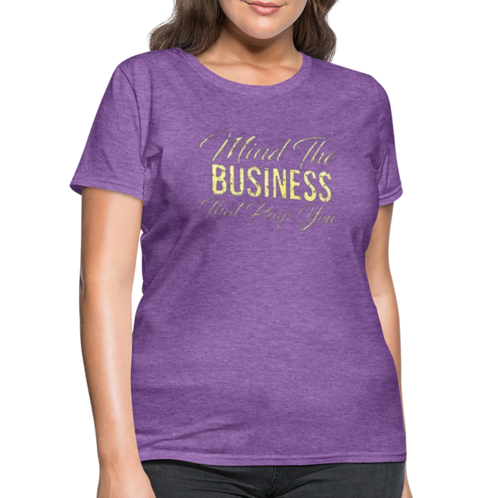 Women's Fruit of The Loom Business Print T Shirt - purple heather