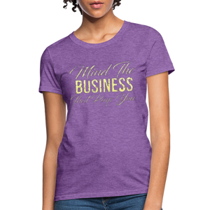 Women's Fruit of The Loom Business Print T Shirt - purple heather