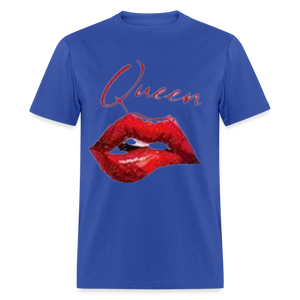 Unisex Classic Fruit of the Loom Queen Lips Print T Shirt - royal blue