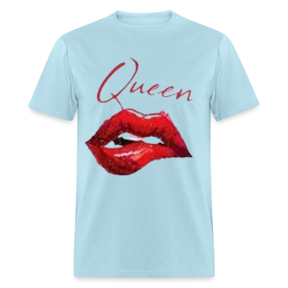 Unisex Classic Fruit of the Loom Queen Lips Print T Shirt - powder blue