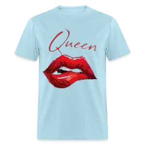 Unisex Classic Fruit of the Loom Queen Lips Print T Shirt - powder blue