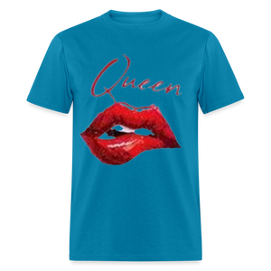 Unisex Classic Fruit of the Loom Queen Lips Print T Shirt - turquoise