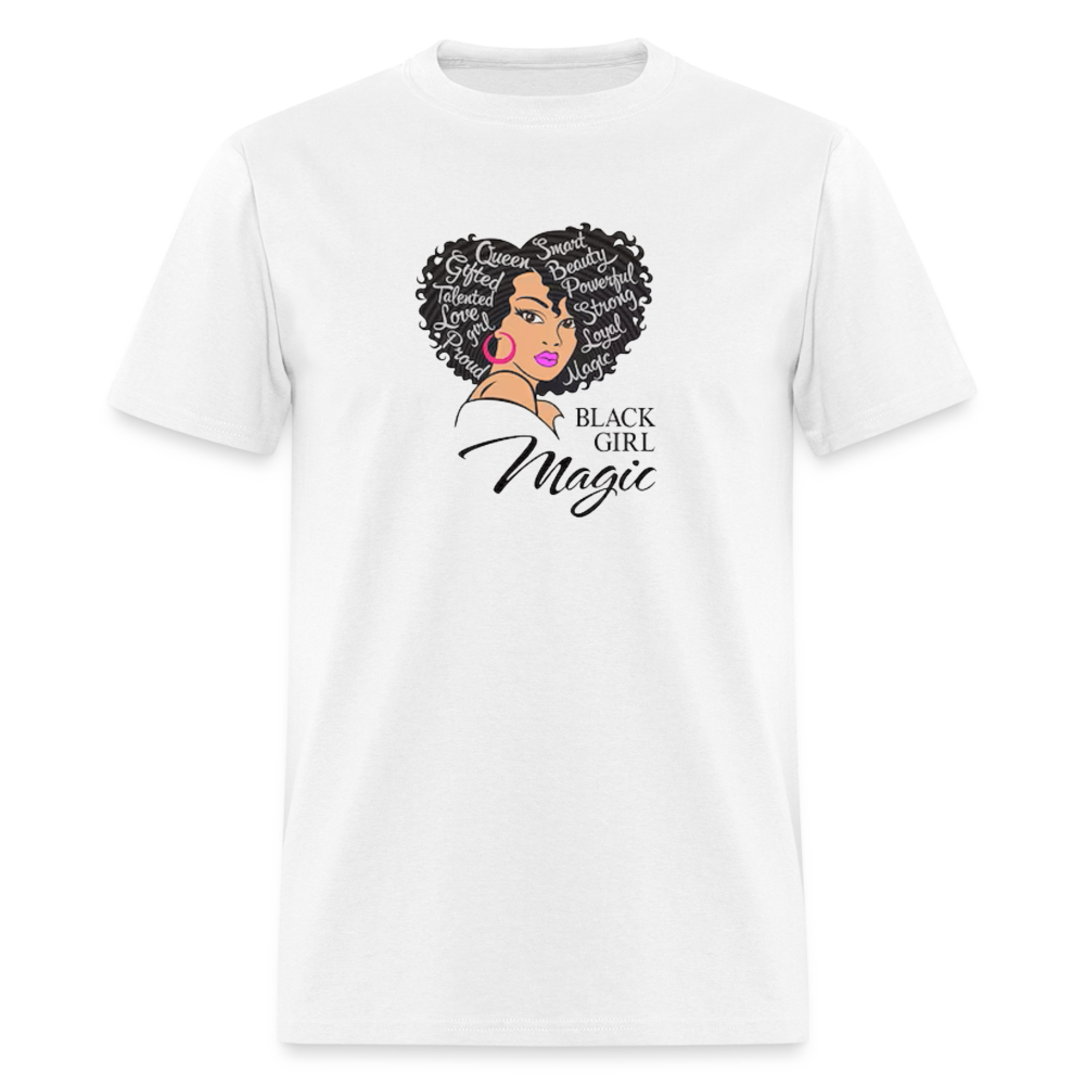 Women's Black Girl Magic Print T Shirt - white