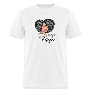 Women's Black Girl Magic Print T Shirt - white