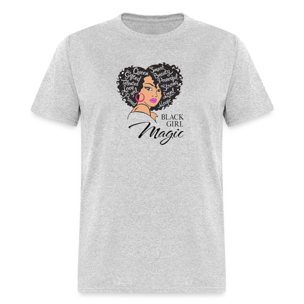 Women's Black Girl Magic Print T Shirt - heather gray