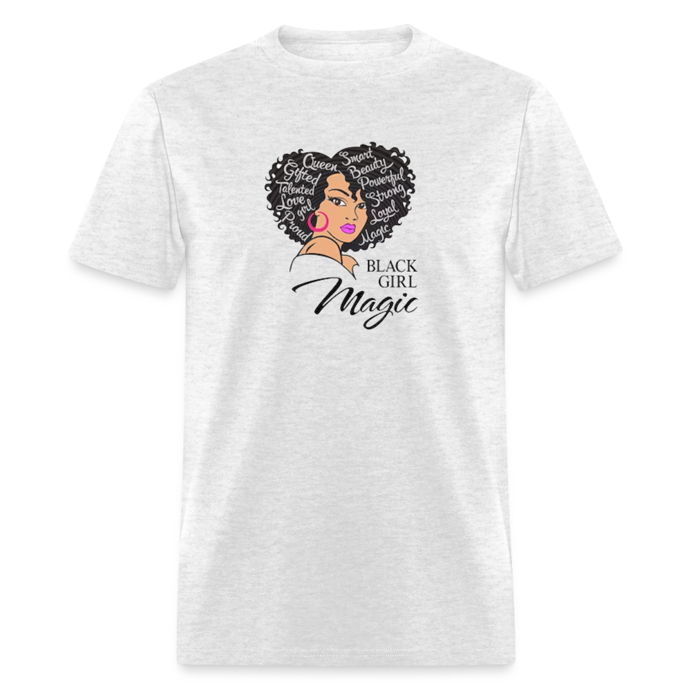 Women's Black Girl Magic Print T Shirt - light heather gray