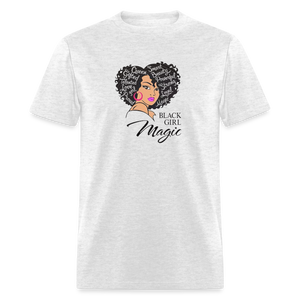 Women's Black Girl Magic Print T Shirt - light heather gray