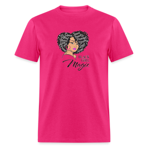 Women's Black Girl Magic Print T Shirt - fuchsia