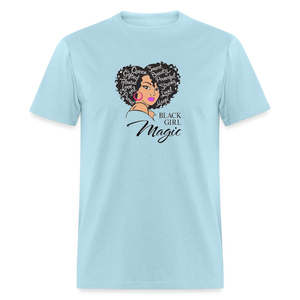 Women's Black Girl Magic Print T Shirt - powder blue