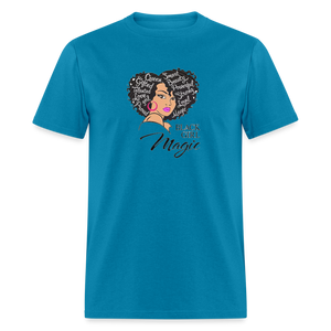 Women's Black Girl Magic Print T Shirt - turquoise