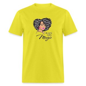 Women's Black Girl Magic Print T Shirt - yellow