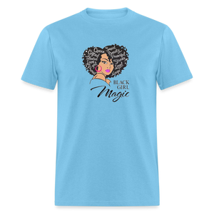 Women's Black Girl Magic Print T Shirt - aquatic blue