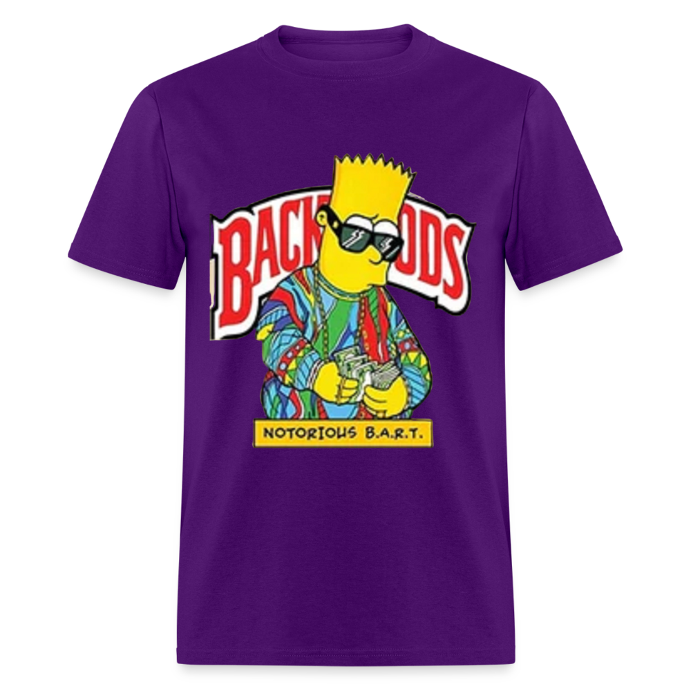 Unisex Classic Fruit of the Loom Backwoods Bart Print T Shirt - purple