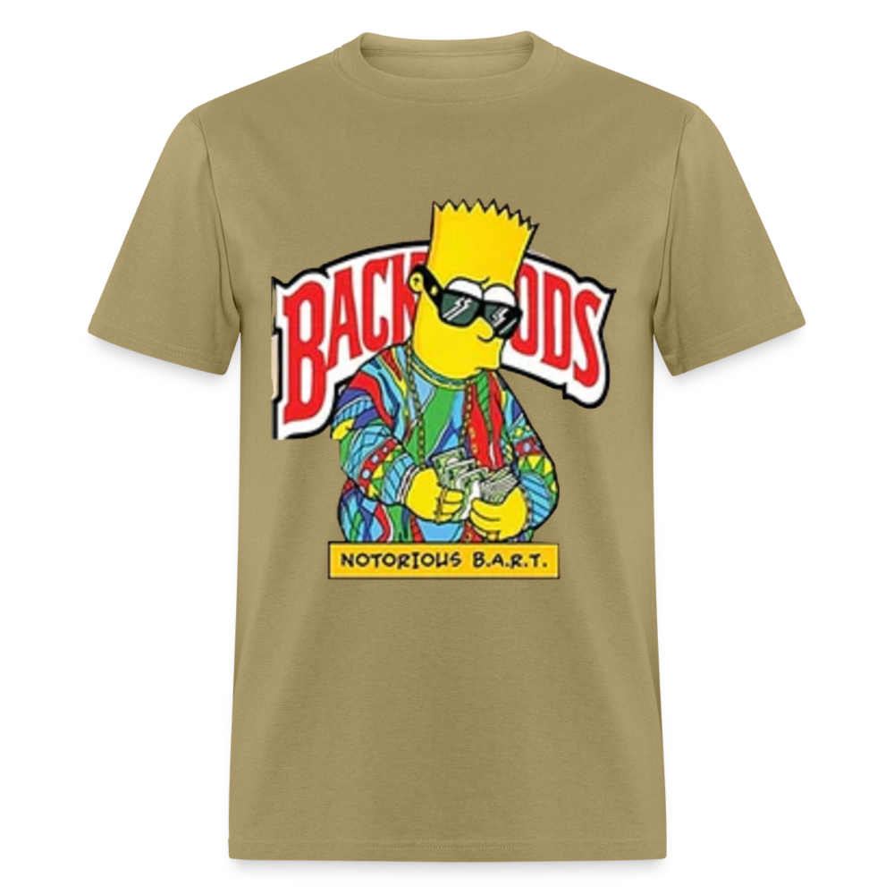 Unisex Classic Fruit of the Loom Backwoods Bart Print T Shirt - khaki