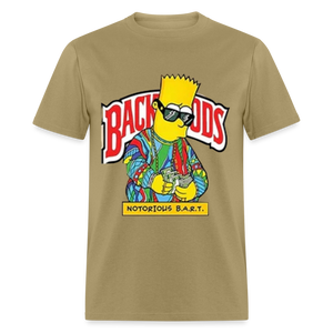 Unisex Classic Fruit of the Loom Backwoods Bart Print T Shirt - khaki