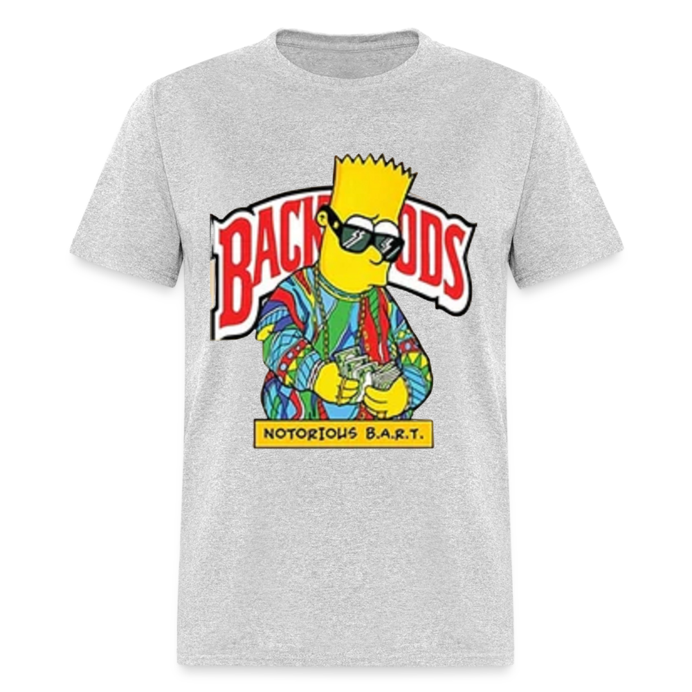 Unisex Classic Fruit of the Loom Backwoods Bart Print T Shirt - heather gray