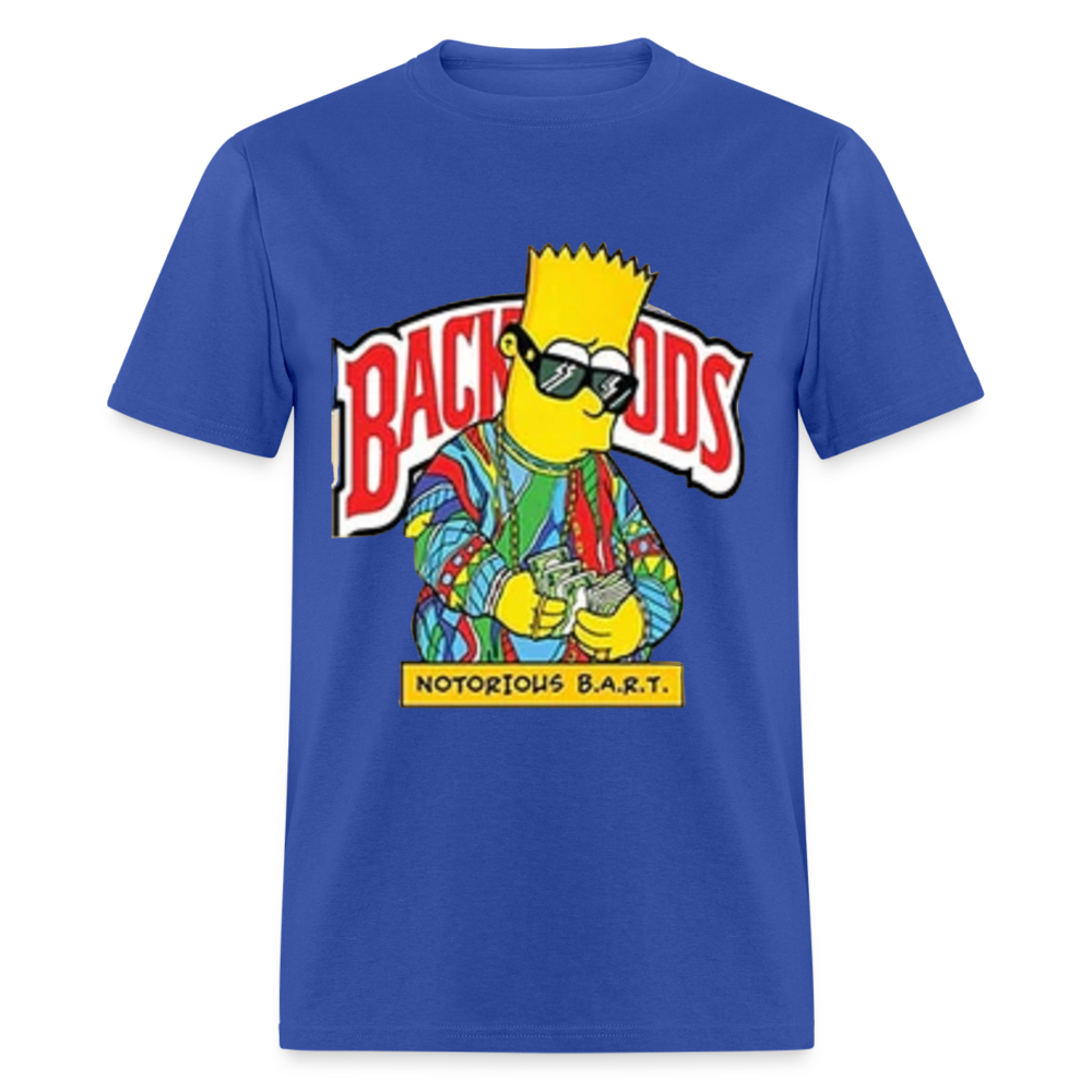 Unisex Classic Fruit of the Loom Backwoods Bart Print T Shirt - royal blue