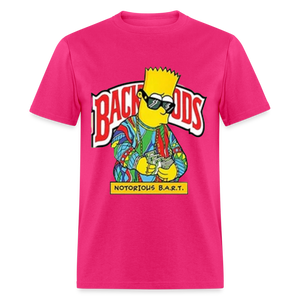 Unisex Classic Fruit of the Loom Backwoods Bart Print T Shirt - fuchsia