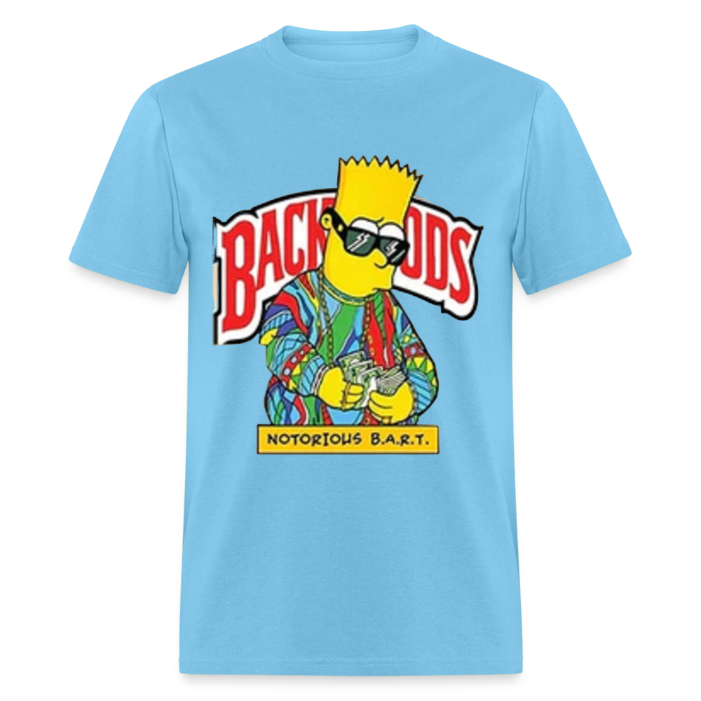 Unisex Classic Fruit of the Loom Backwoods Bart Print T Shirt - aquatic blue