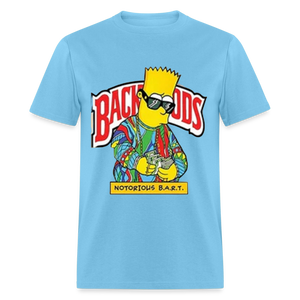 Unisex Classic Fruit of the Loom Backwoods Bart Print T Shirt - aquatic blue