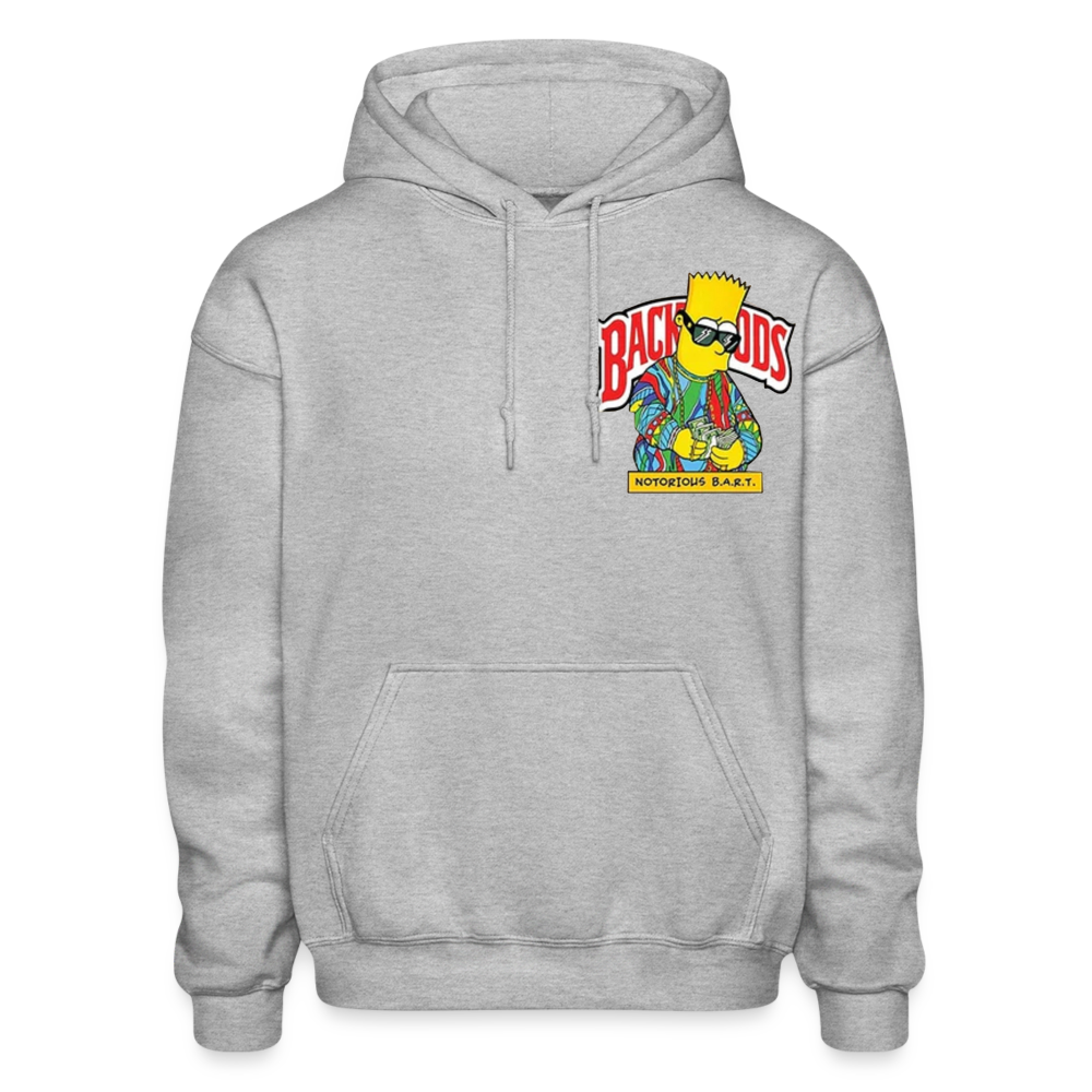 Unisex Adult Gildan Heavy Bart Print Hoodie - heather gray