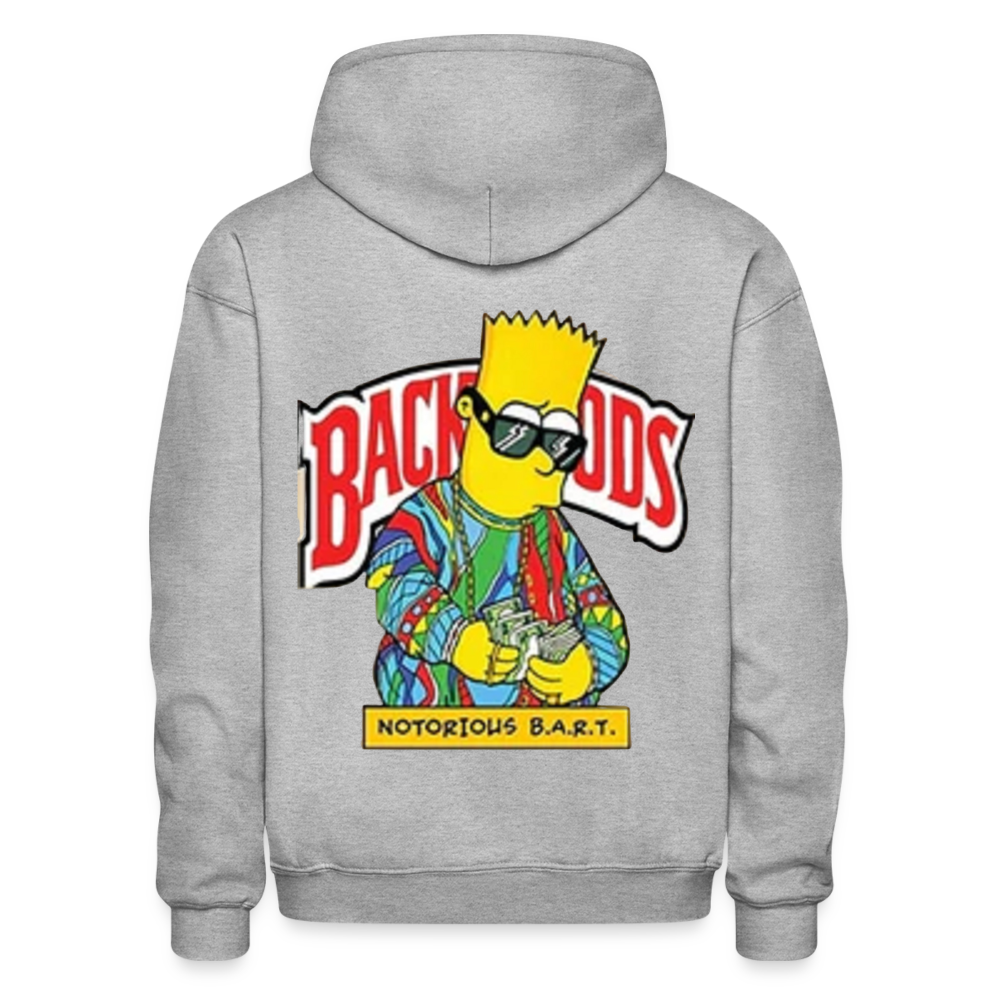 Unisex Adult Gildan Heavy Bart Print Hoodie - heather gray