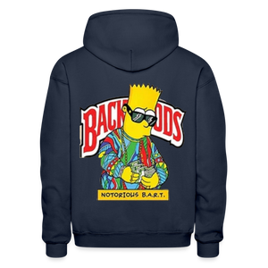 Unisex Adult Gildan Heavy Bart Print Hoodie - navy