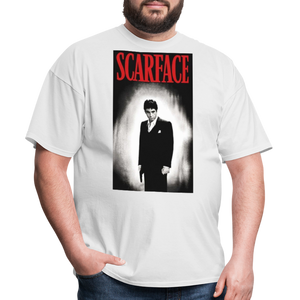 Men's 3D Tony Montana Scarface Fruit of the Loom Print T Shirt - white