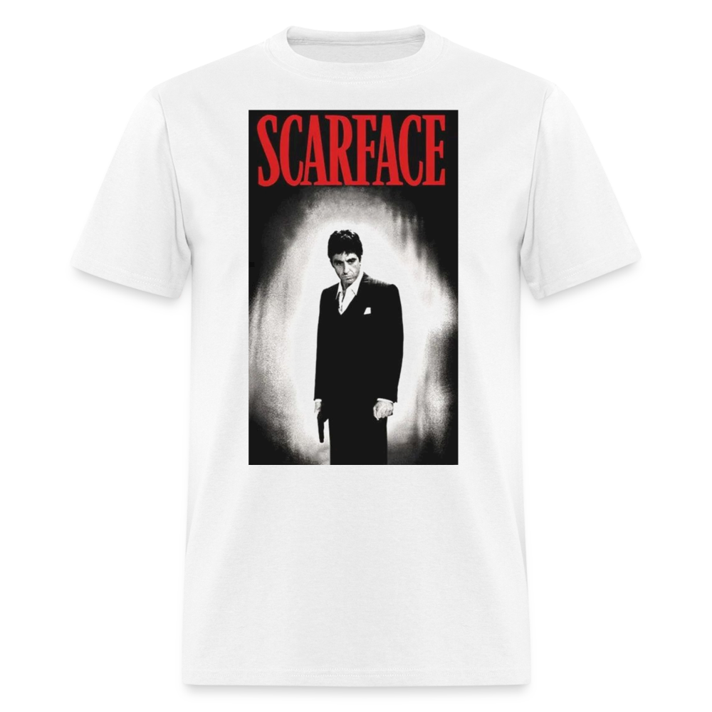 Men's 3D Tony Montana Scarface Fruit of the Loom Print T Shirt - white