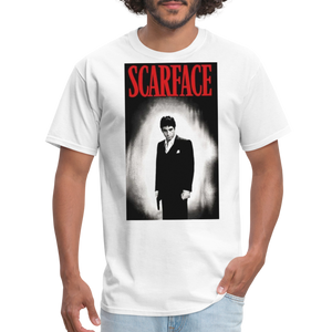 Men's 3D Tony Montana Scarface Fruit of the Loom Print T Shirt - white