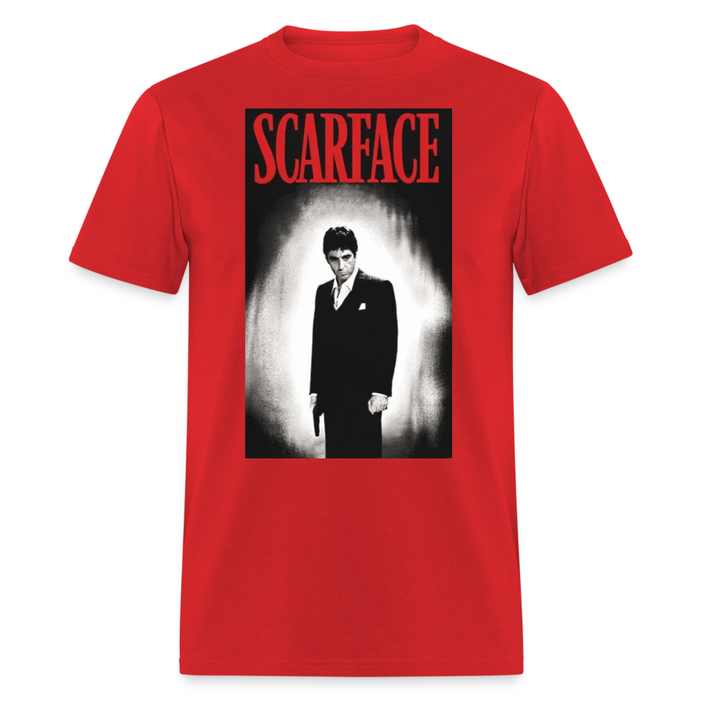 Men's 3D Tony Montana Scarface Fruit of the Loom Print T Shirt - red