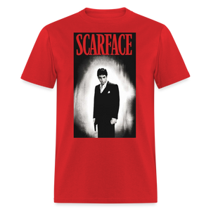 Men's 3D Tony Montana Scarface Fruit of the Loom Print T Shirt - red