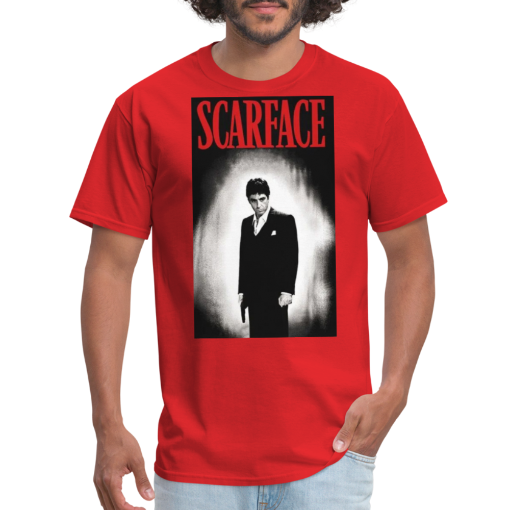 Men's 3D Tony Montana Scarface Fruit of the Loom Print T Shirt - red