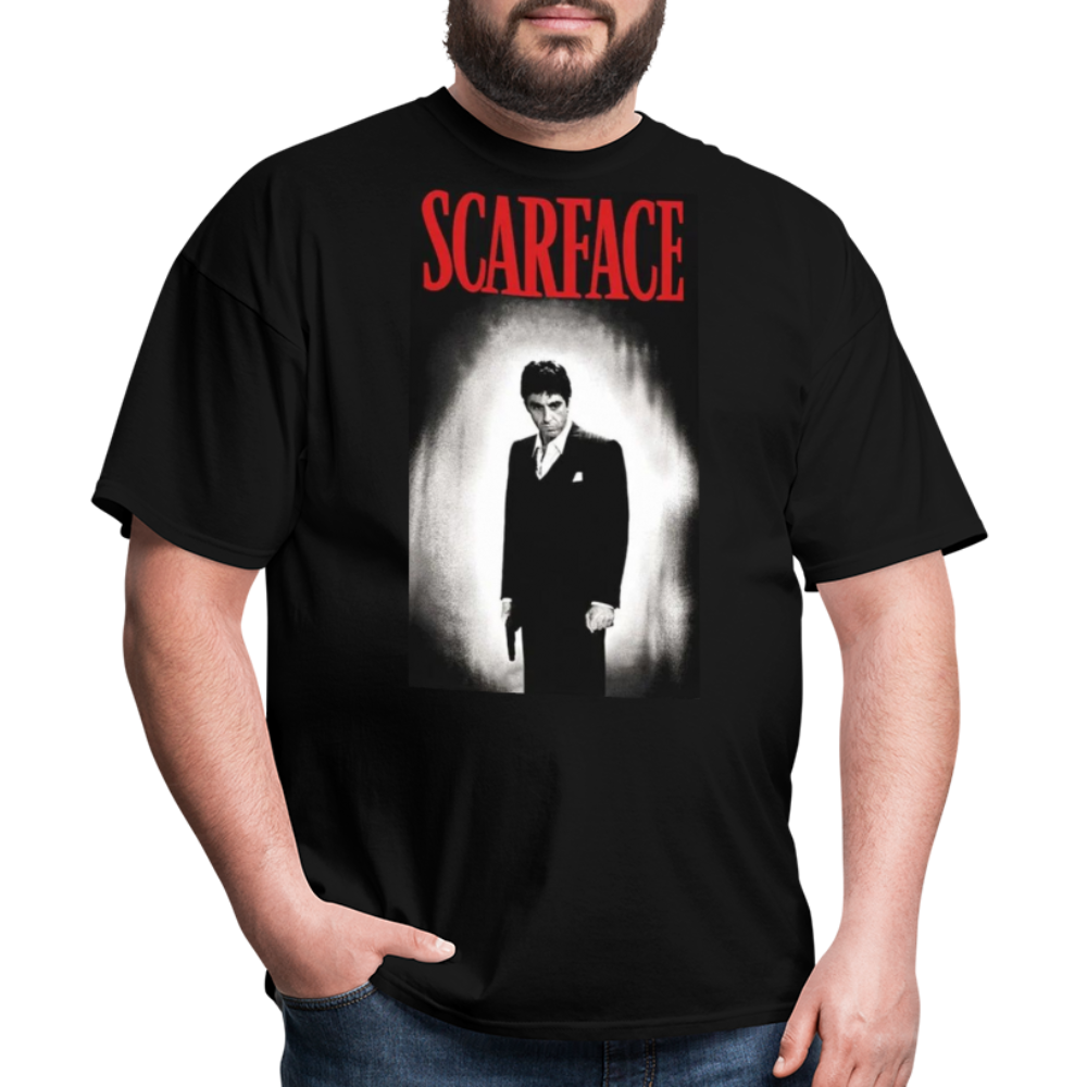 Men's 3D Tony Montana Scarface Fruit of the Loom Print T Shirt - black