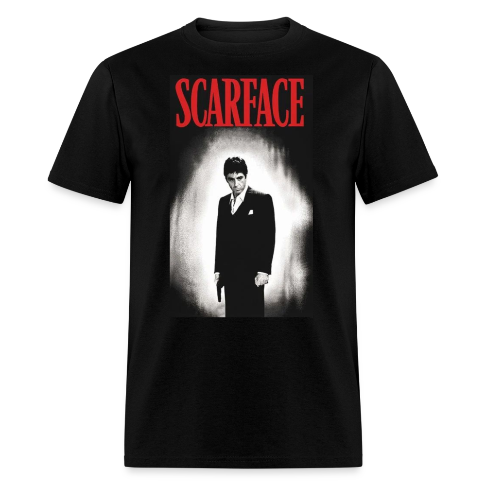 Men's 3D Tony Montana Scarface Fruit of the Loom Print T Shirt - black