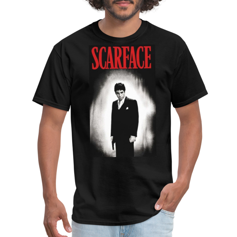 Men's 3D Tony Montana Scarface Fruit of the Loom Print T Shirt - black