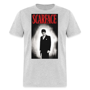 Men's 3D Tony Montana Scarface Fruit of the Loom Print T Shirt - heather gray