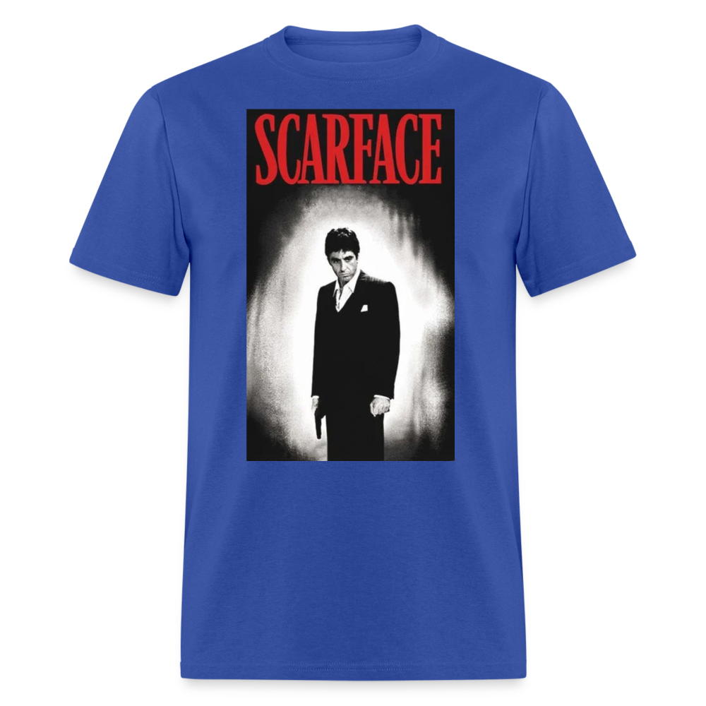 Men's 3D Tony Montana Scarface Fruit of the Loom Print T Shirt - royal blue