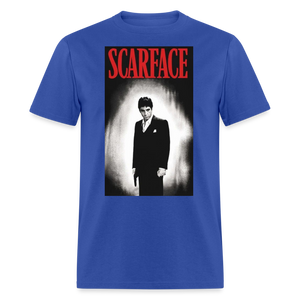 Men's 3D Tony Montana Scarface Fruit of the Loom Print T Shirt - royal blue