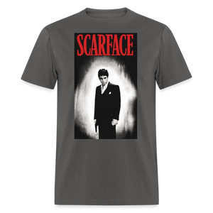 Men's 3D Tony Montana Scarface Fruit of the Loom Print T Shirt - charcoal