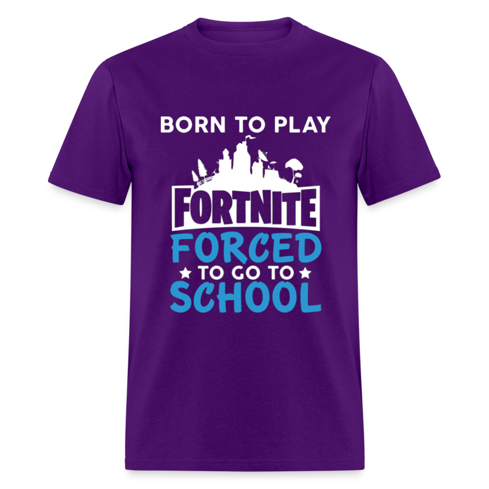 Adult Unisex Classic Born to Play Print T Shirt - purple