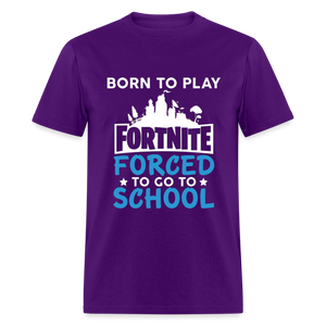 Adult Unisex Classic Born to Play Print T Shirt - purple